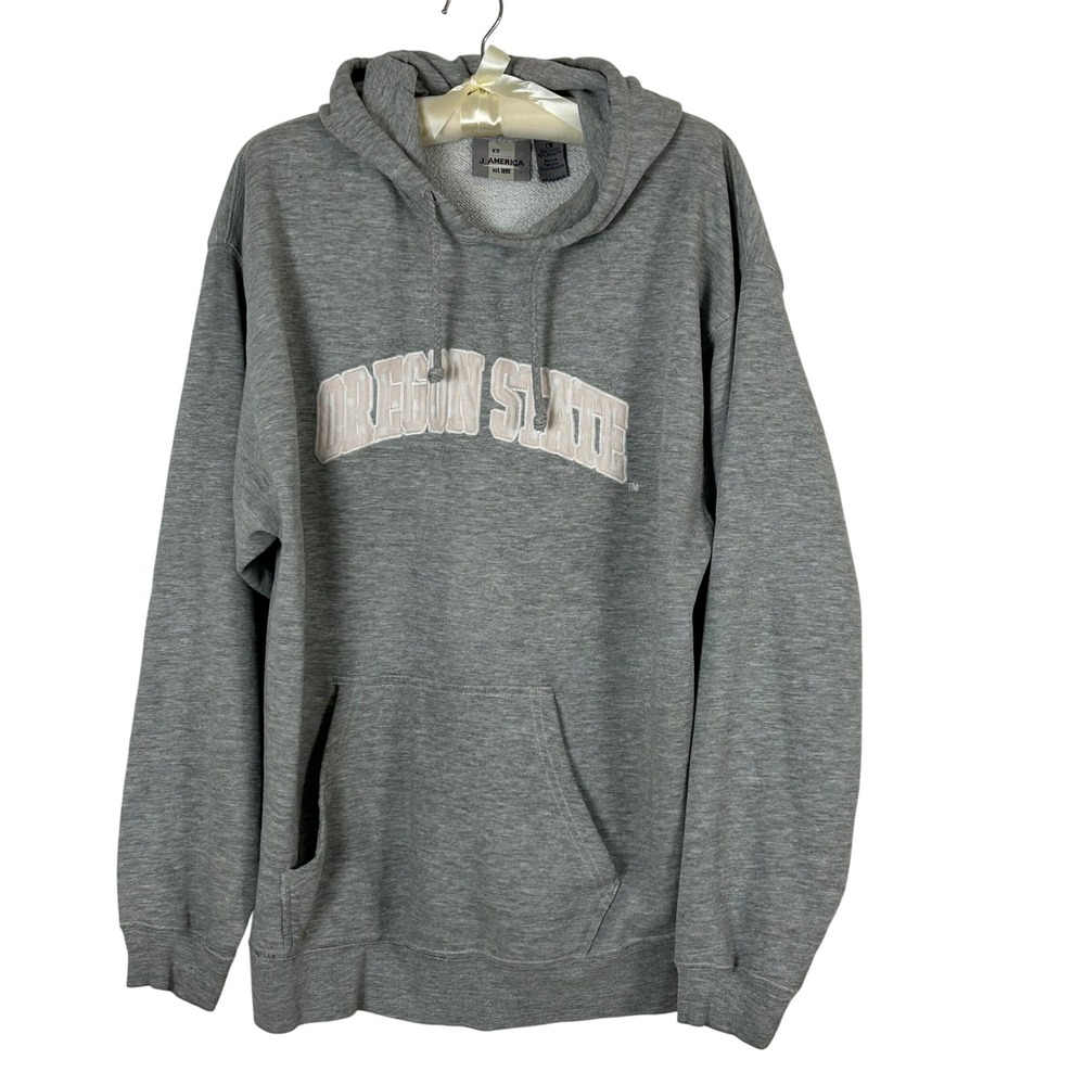 J. America Oregon State Sweatshirt Hoodie Gray‎ Pink College Pullover Large